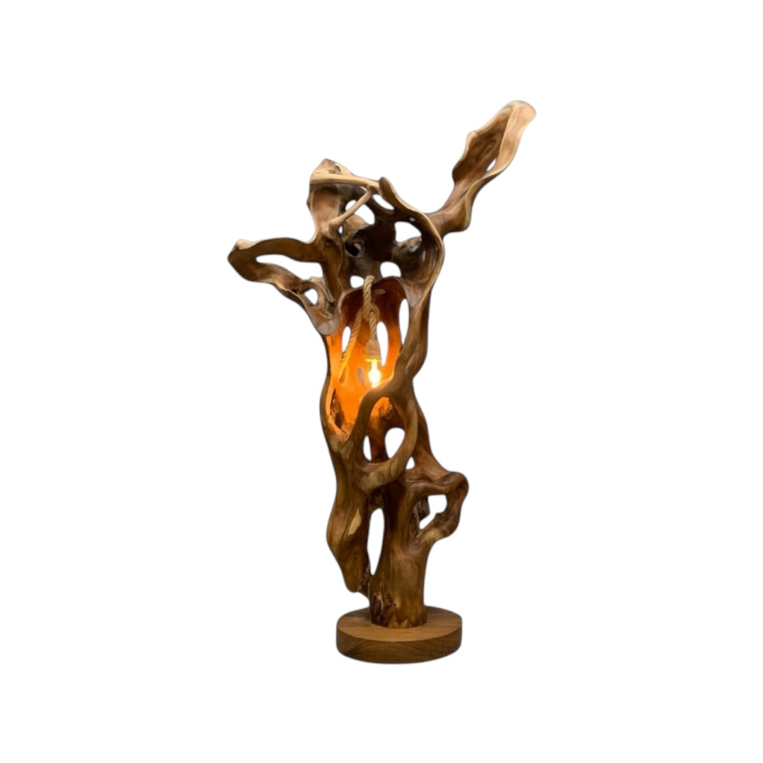 WO.55 Sculptural Teak Floor Lamp