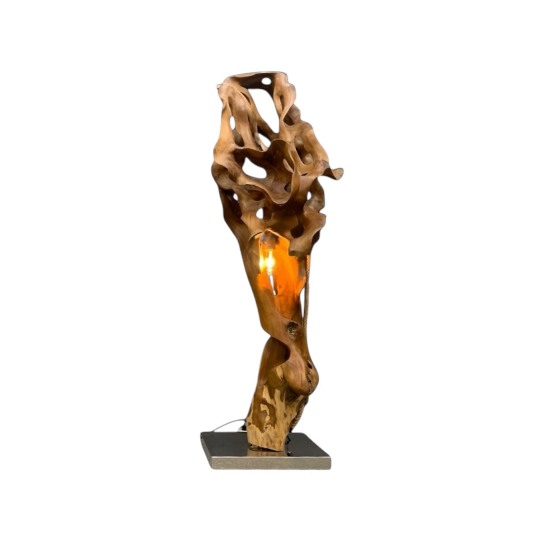 WO.56 Sculptural Teak Floor Lamp
