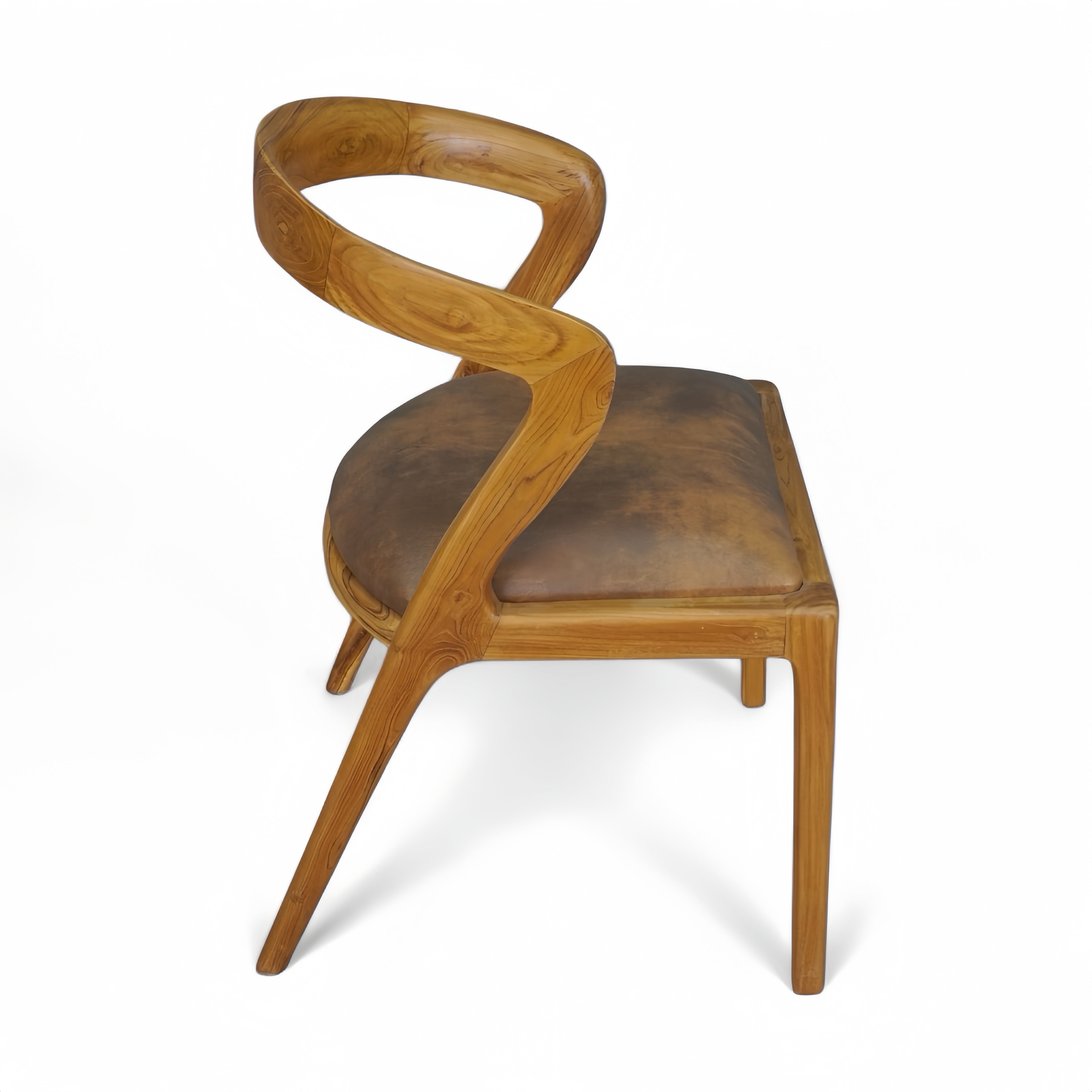 WO.76 Teak Chair with Faux Leather Upholstery