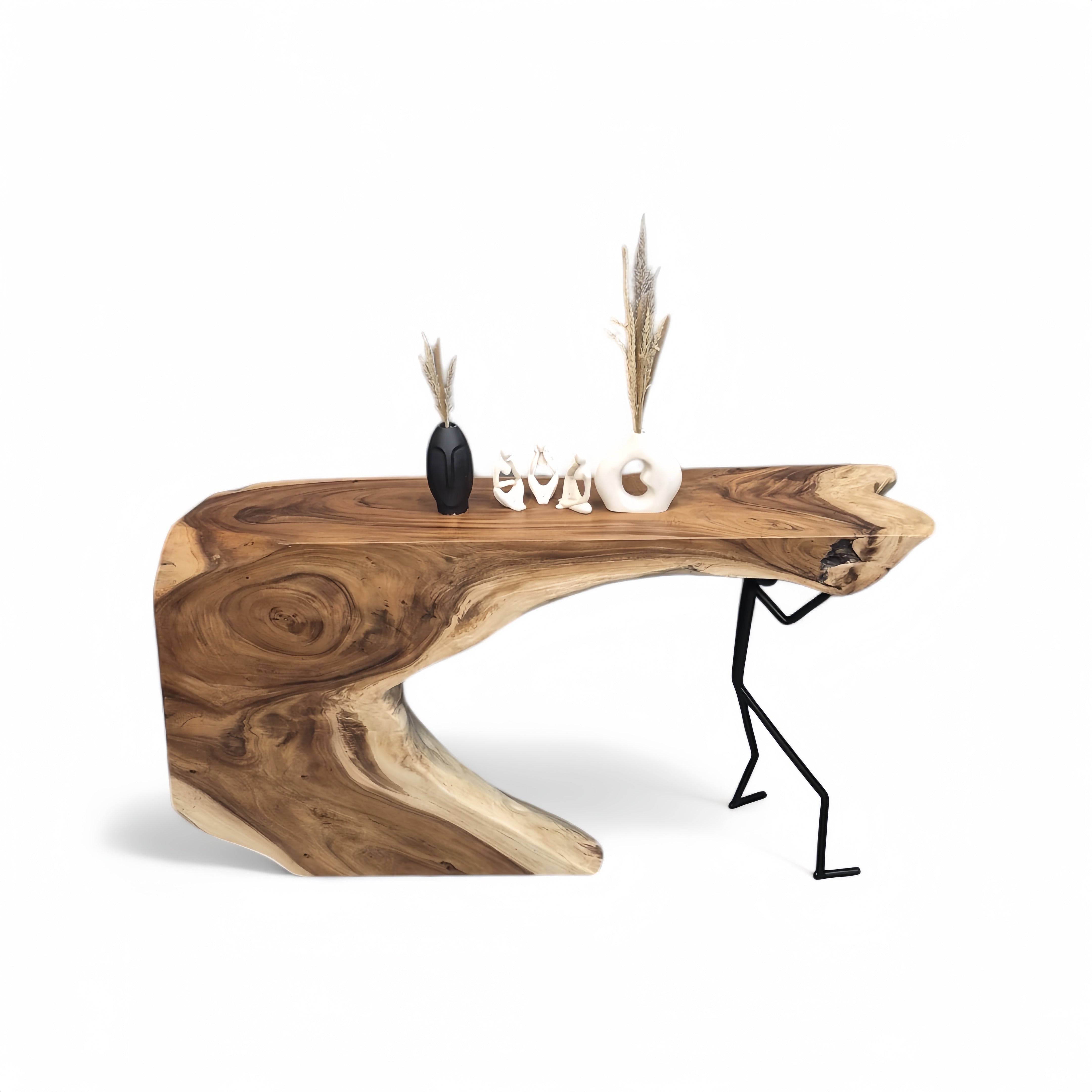 WO.54 Sculptural Suar Wood Console Table