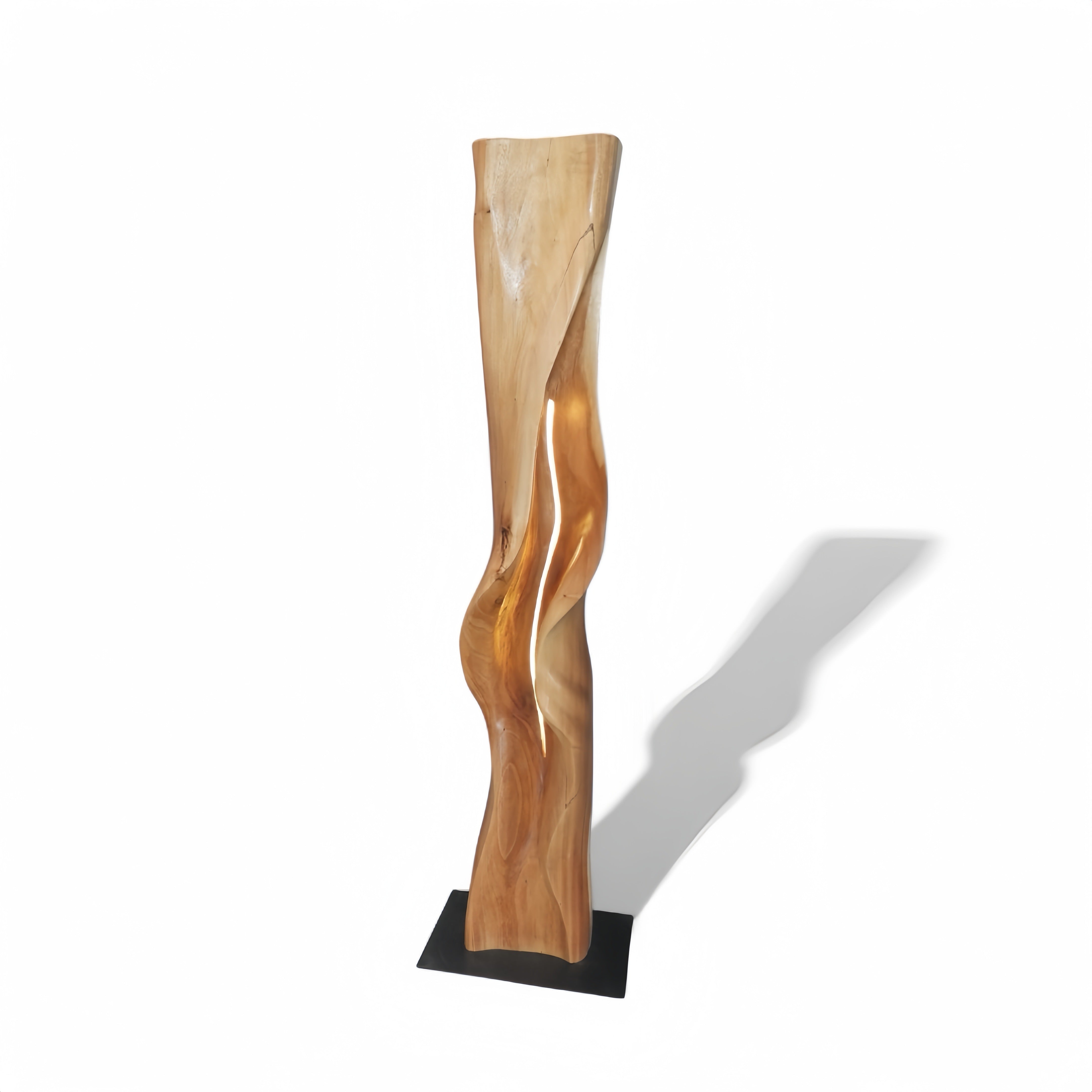 WO.61-2 Sculptural Floor Lamp in Suar Wood