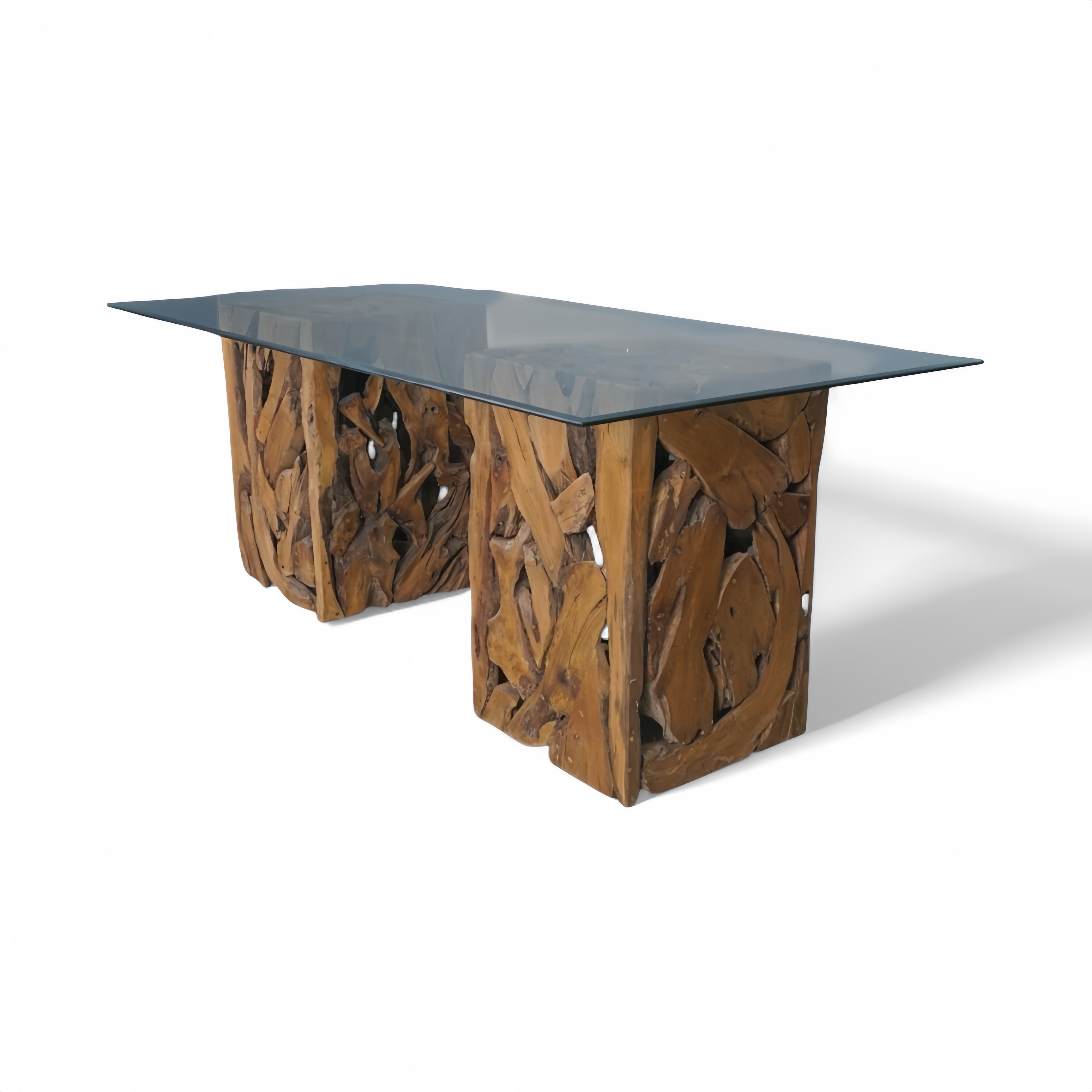 WO.1 Teak Root Dining Table with Glass